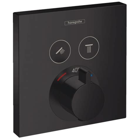 Hansgrohe Showerselect Matt Black Concealed 2 Outlet Thermostatic Mixer