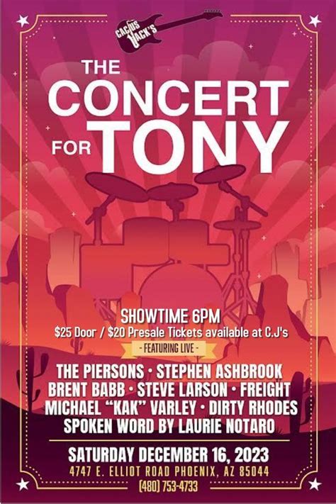 The Concert for Tony...a Musical Celebration...at Cactus Jacks., Cactus ...