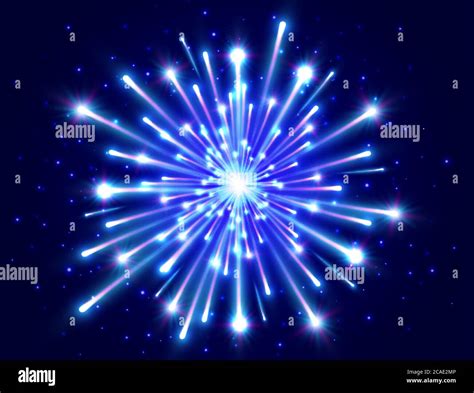 Bright Firework Color Neon Firework In The Night Sky New Year