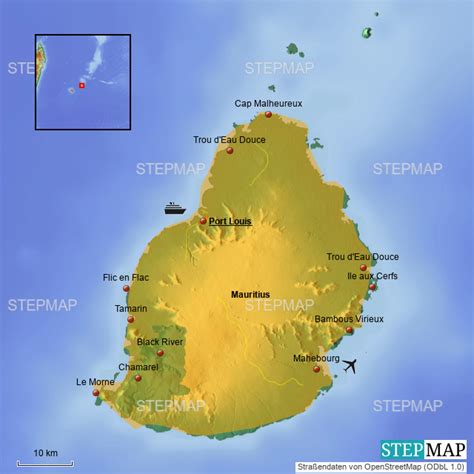 Stepmap Mauritius Landkarte F R Afrika