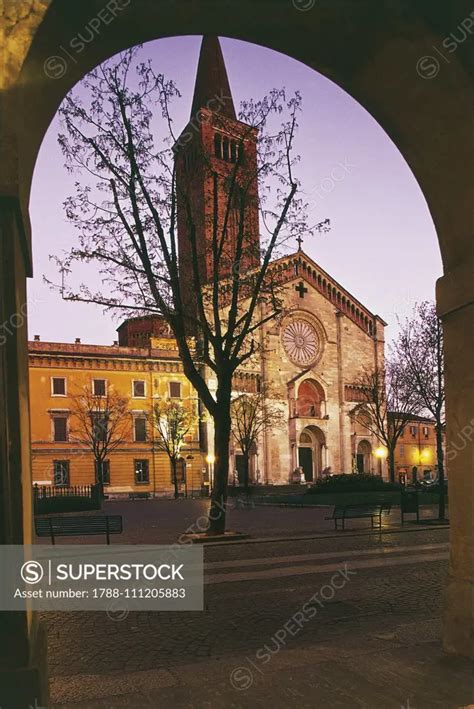 Santa Maria Assunta Cathedral At Sunset Piacenza Emilia Romagna