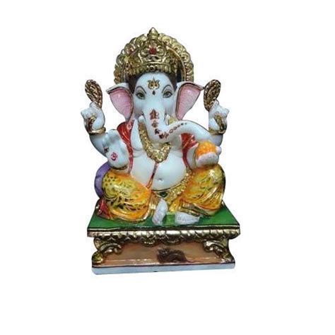 Multicolor Multicolour Marble God Ganesh Statue Size Dimension 12