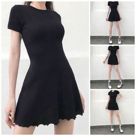 Váy body tăm len Fashion Dresses with sleeves Short sleeve dresses