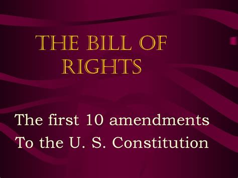 The First 10 Amendments To The U S Constitution Ppt Download