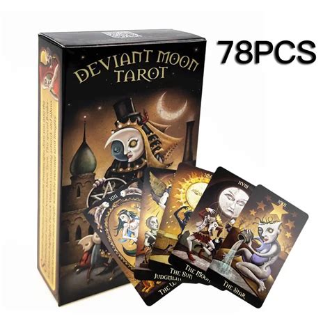 78 шт. настольная игра луна Таро карта Английский Deviant Fate ...