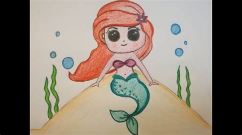 How To Draw A Mermaid چطوری نقاشی یک پری دریایی بکشیم Arial The