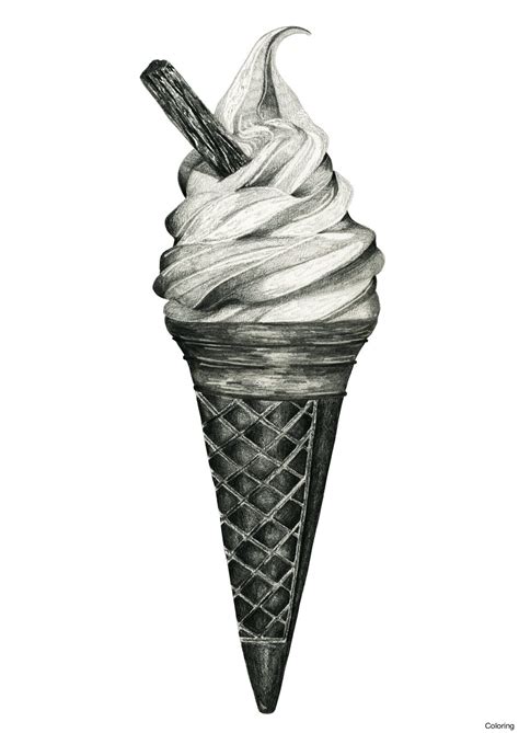 Realistic Ice Cream Drawing