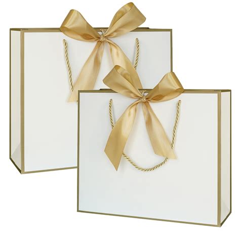 Snapklik AZOWA White And Gold Gift Bags