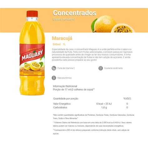 Suco Concentrado Maguary Maracujá 500ml Kit C 6 Unds MercadoLivre