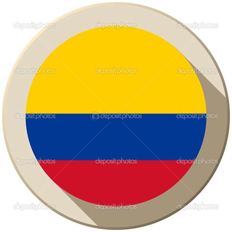 Bandera De Colombia Icono Icono Del Botón De La Bandera De Colombia