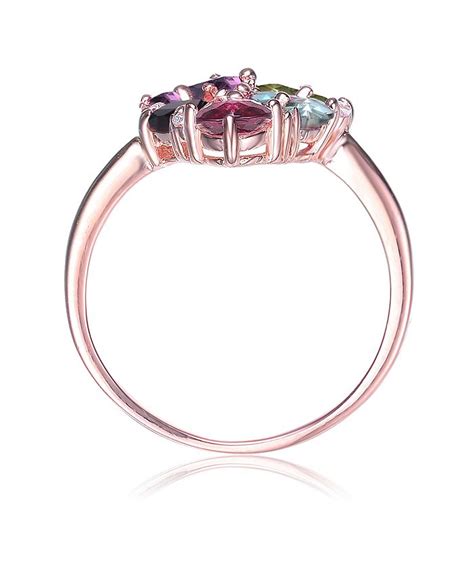 Genevive Stylish Sterling Silver 18k Rose Gold Plated With Multi Color