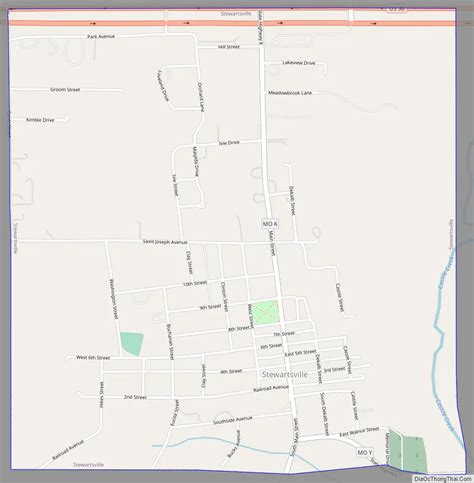 Map of Stewartsville city, Missouri