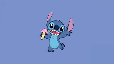 Stitch Wallpaper 4k Disney Cartoon Blue Background