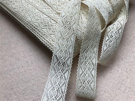 Ecru Cotton Lace Crochet Ribbon Lace Antique Insertion Lace | Etsy