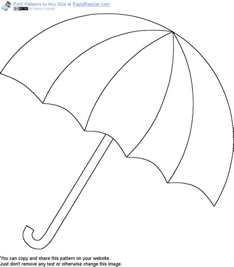 Umbrella Template Pattern, PNG, 988x1128px, Umbrella, Area, Art ...