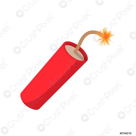 Red dynamite stick cartoon icon - stock vector 3740210 | Crushpixel