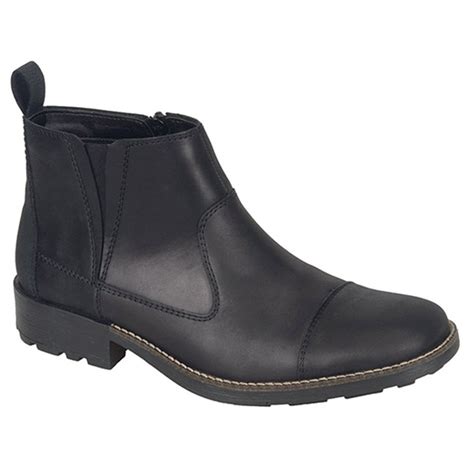 Rieker Mens Timber Black Chelsea Zip Boots