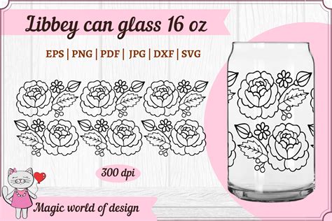 Peonies Svg Spring Libbey Can Glass Oz Graphic By Magic World Of