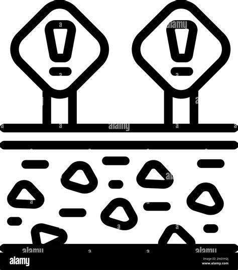 Attention Microplastics Pollution Icon Outline Vector Ground Food Sea