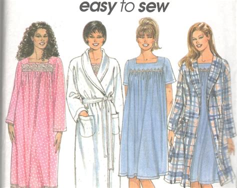 Simplicity 7944 Womens Pullover Nightgown And Wrap Robe Nightgown Easy