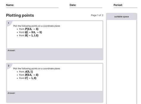 Plotting Points Worksheets Pdf Ns A Th Grade Math