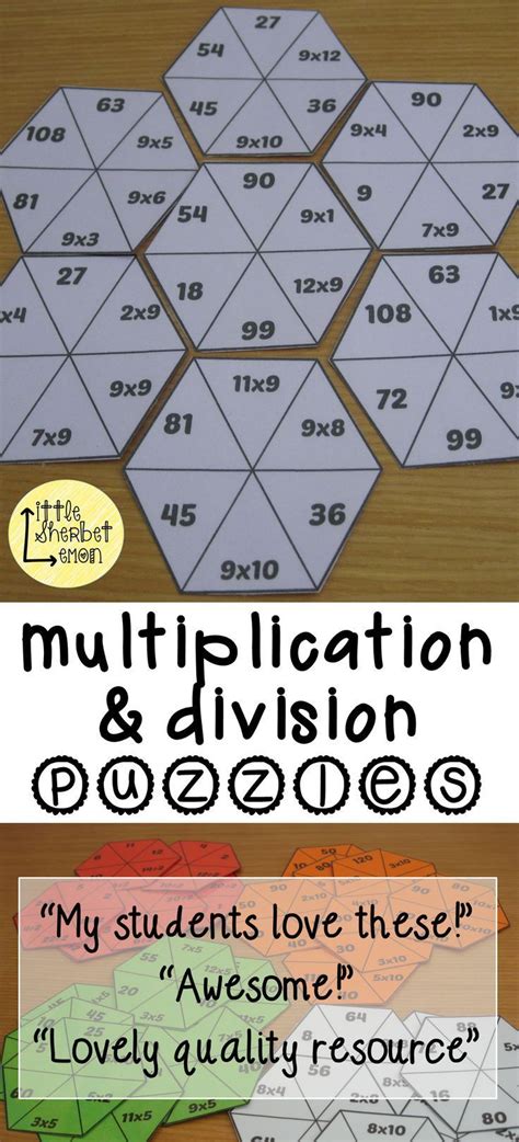 Multiplication And Division Puzzles Jigsaws Multiplication Mathematics Worksheets Tpt Math