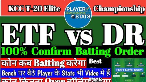 Etf Vs Dr ETF Vs DR Dream11 Prediction ETF Vs DR Dream11 ETF Vs