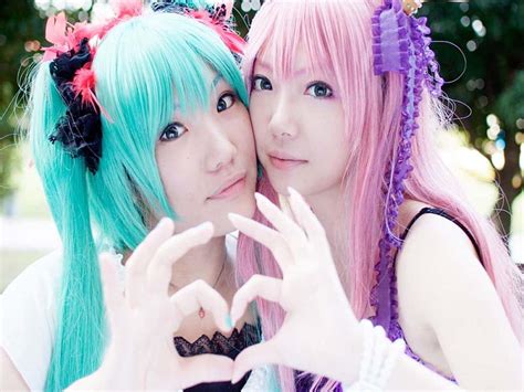 Hatsune Miku And Megurine Luka Cosplay Pretty Costume Megurine Nice Anime Hd Wallpaper Peakpx