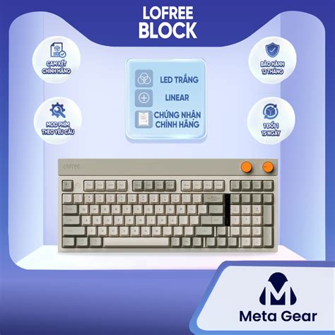 Chính hãng Bàn phím cơ LOFREE BLOCK Bàn phím Retro không dây Led đơn Hot Swap Có núm xoay
