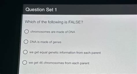 Solved Question Set 1Which Of The Following Is Chegg