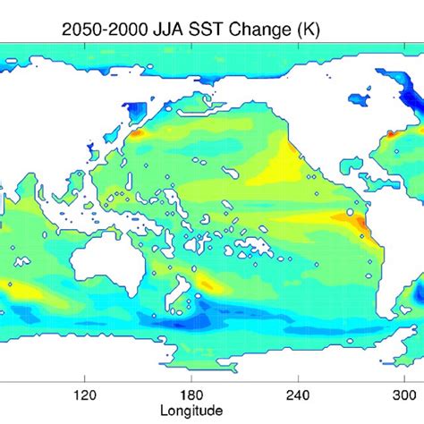 Sea Surface Temperatures Ssts For June August 2000 Period 1990 2010 Download Scientific