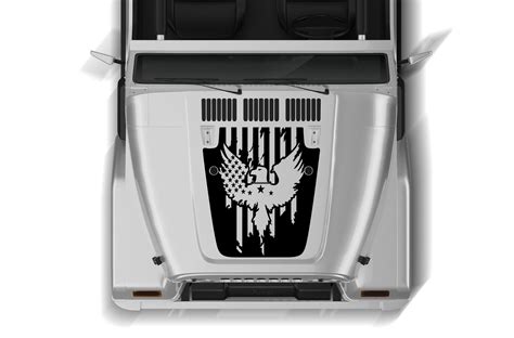 Eagle US flag hood graphics decals for Jeep Wrangler TJ