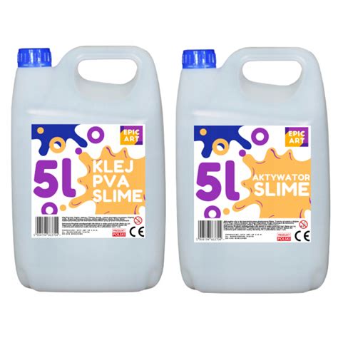 Zestaw KLEJ PVA do SLIME 5 LITRÓW AKTYWATOR 5L 10887617811 Allegro pl