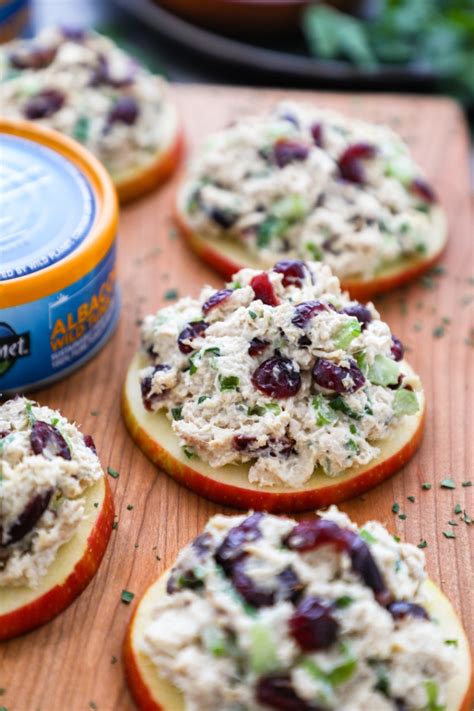 Cranberry Apple Tuna Salad Bites - Kalefornia Kravings