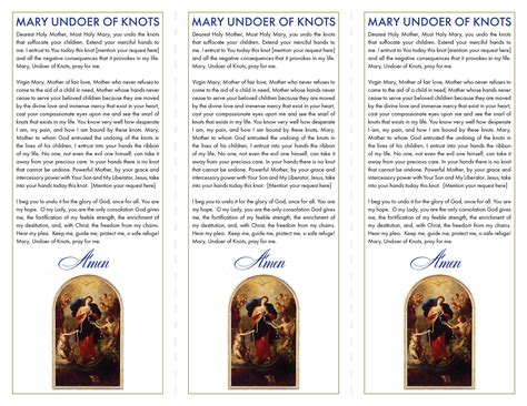 Mary Undoer Of Knots Prayer Card Digital Download Printable Etsy