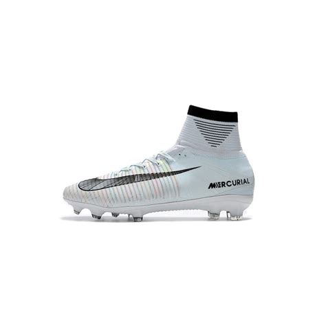 Football Boots For Men Nike Mercurial Superfly 5 FG Ronaldo White Blue Tint