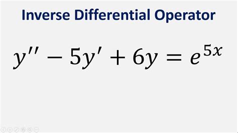 Differential Equation Inverse Differential Operator Y Y Y E