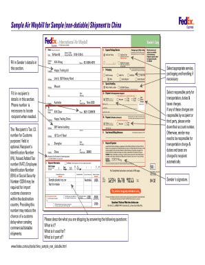 air waybill form fill  sign printable template