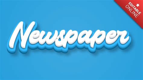 Newspaper | Blue 3D | Text Effect Generator