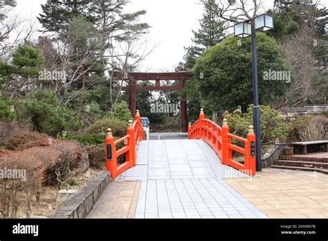 Sendai, Miyagi, Japan, February 2023.Sendai Castle Ruins Honmaru Hall ...