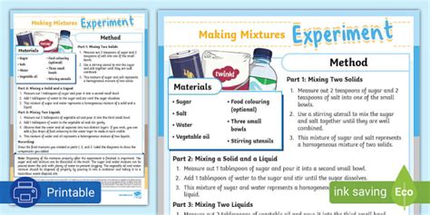 Making Mixtures Experiment Teacher Made Twinkl