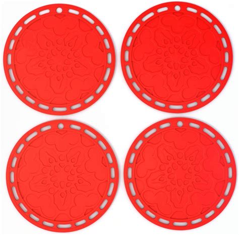 Amazon Silicone Hot Pads Set Of 4 6 In 1 Multi Purpose Kitchen Tool Pot Holder