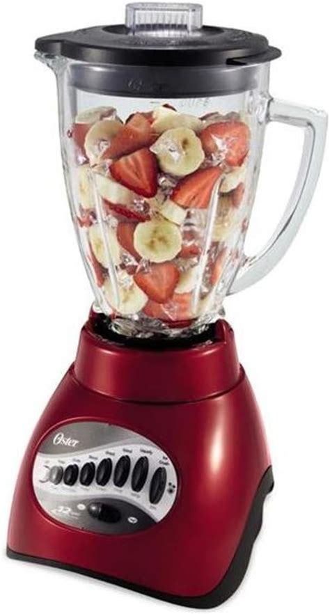 Oster 6844 6 Cup Glass Jar 12 Speed Blender Metallic Red Amazonca Home