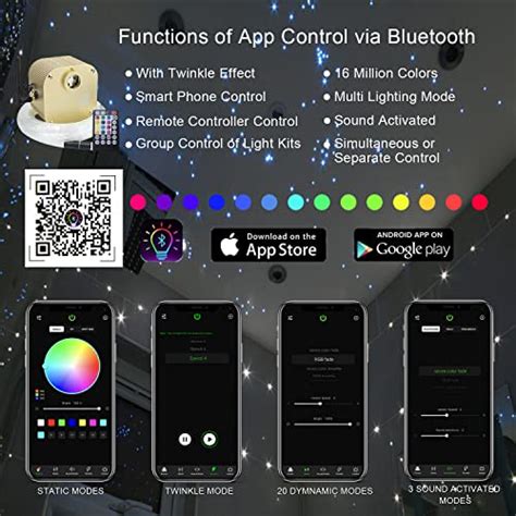 AKEPO 16W RGBW Twinkle Music APP Control Fiber Optic Lights Star