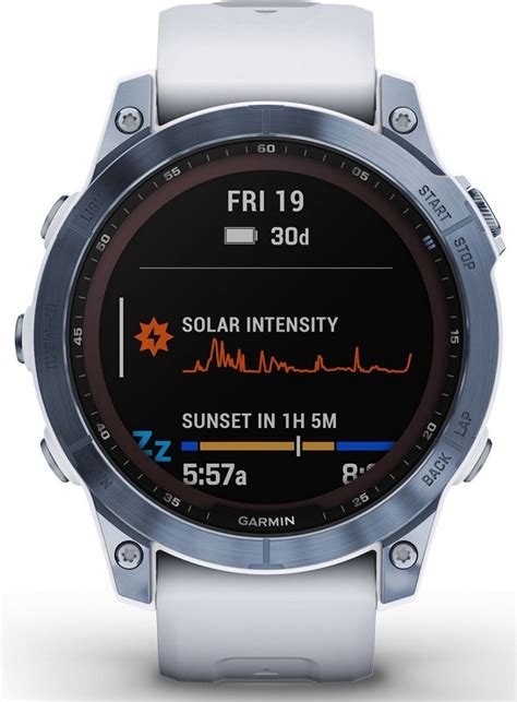 Garmin Fenix 7 Sapphire Solar Mineral Blue Titanium Whitestone Band