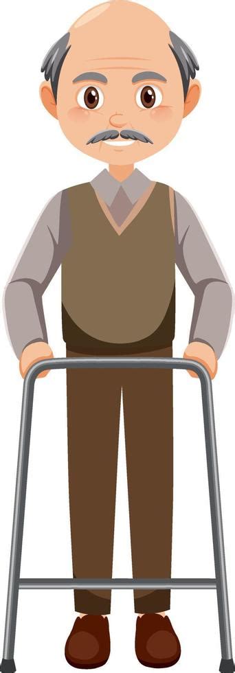 Elderly Man With Walker 8138043 Vector Art At Vecteezy