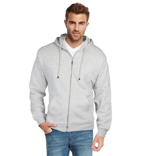 9 Crowns Men's Full Zip Lightweight Hooded Sweatshirt Fleece Hoodie ...