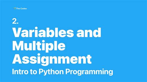 Python Programming 2 Variables And Multiple Assignment Youtube