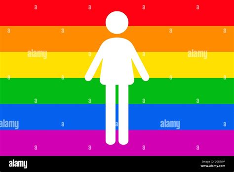 Icône humaine isolée sur fond de drapeau gay arc en ciel Illustration vectorielle de l icône de