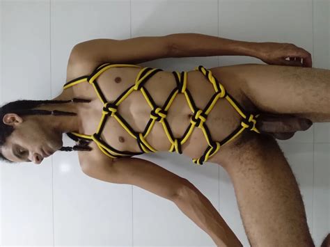 Bondage Play Having Fun Masturbating While Tied Up In A Hishi Karada Shibari Gay Porn XHamster